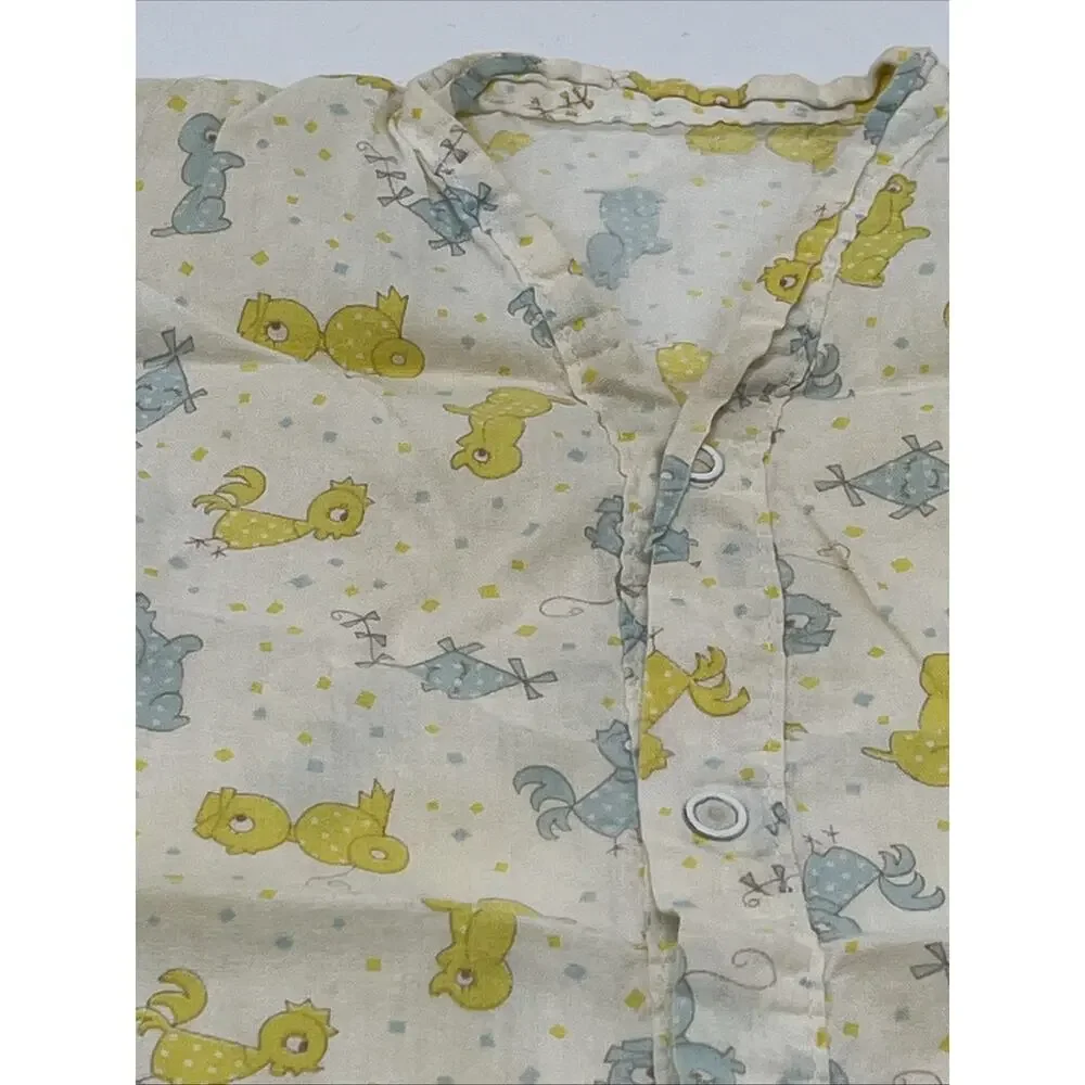 Vintage 1950s/60s Toddler Romper – Yellow & Blue Unisex One‑Piece 12–18 Months